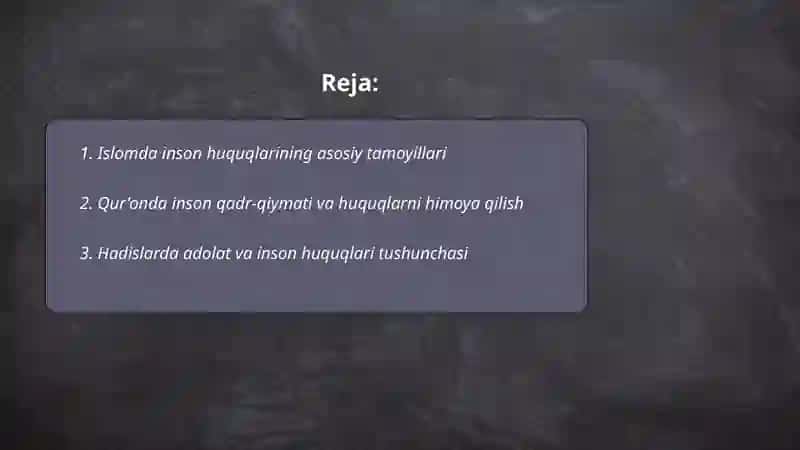 Islomda inson huquqlari himoyasi 2