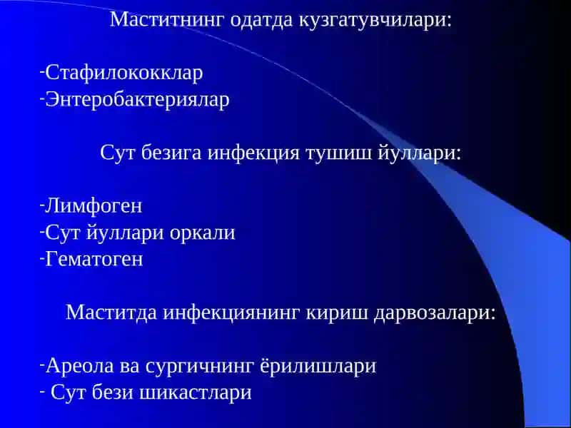 Мастит ва унинг кузгатувчилари 2