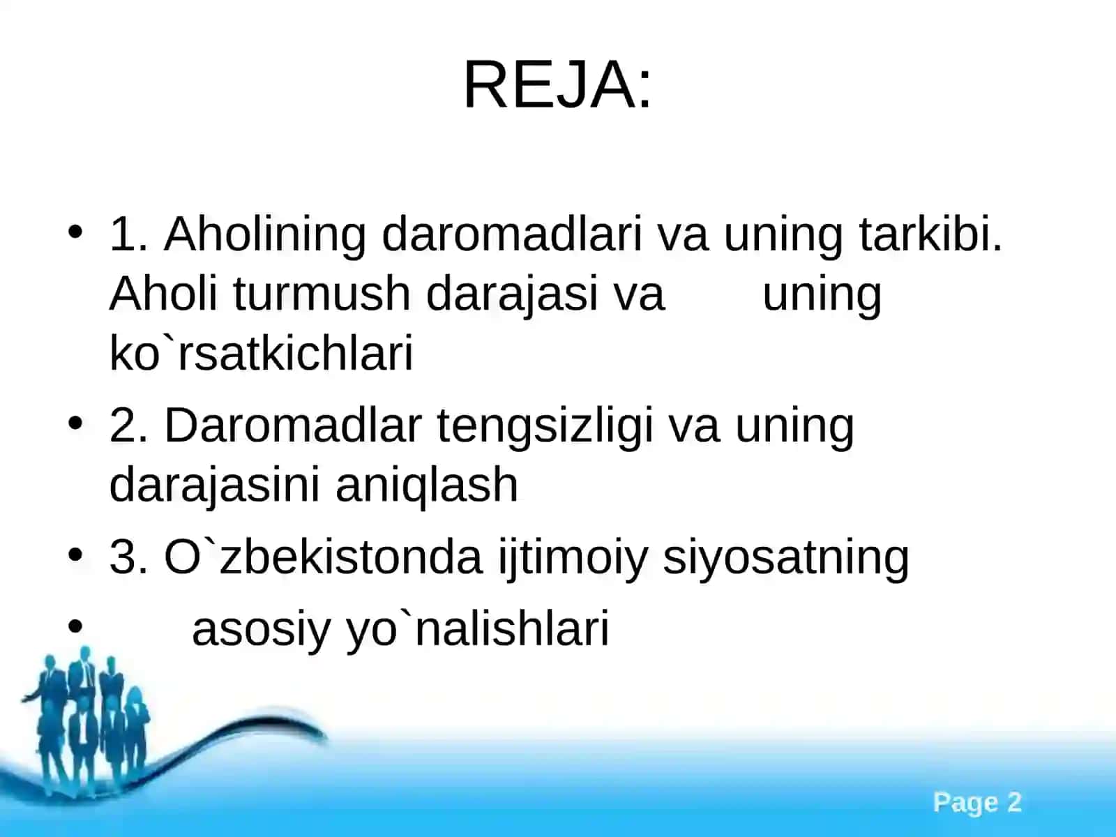 Aholi turmush darajasi va uning ko`rsatkichlari 2