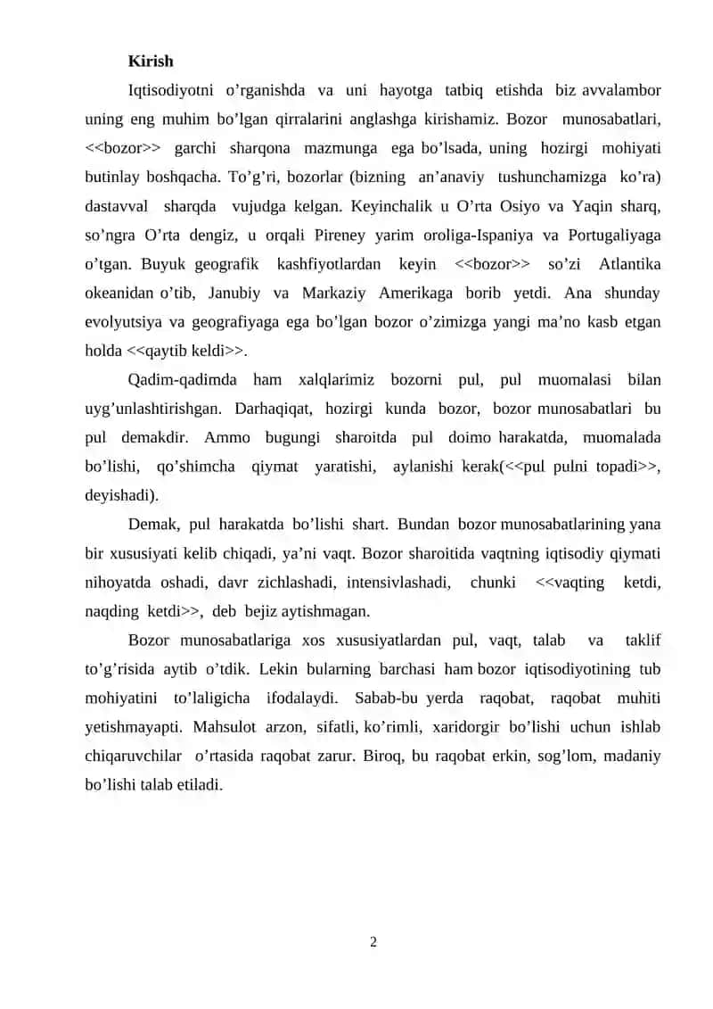 Bozor iqtisodiyoti 2