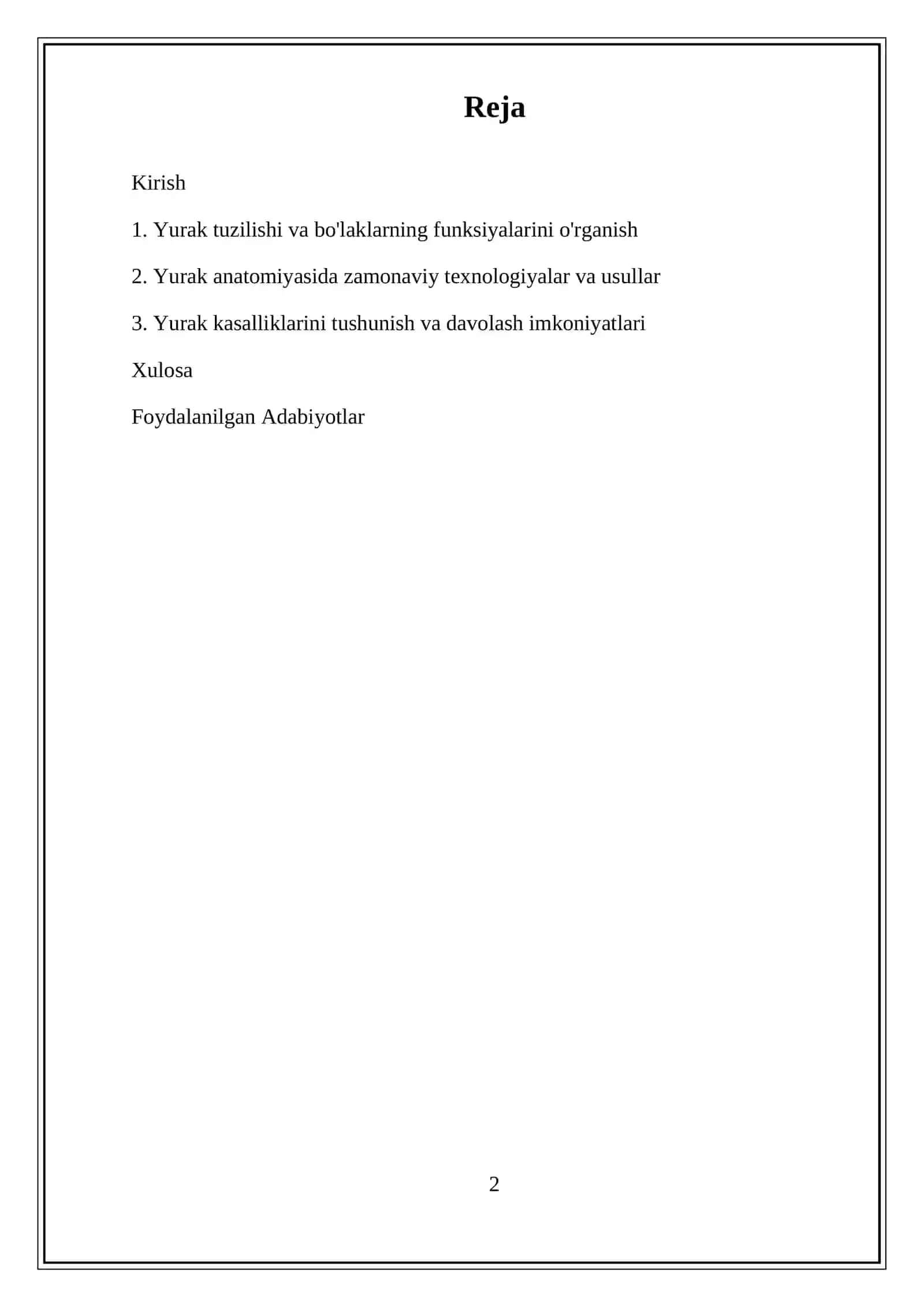 Yurak anatomiyasi 2