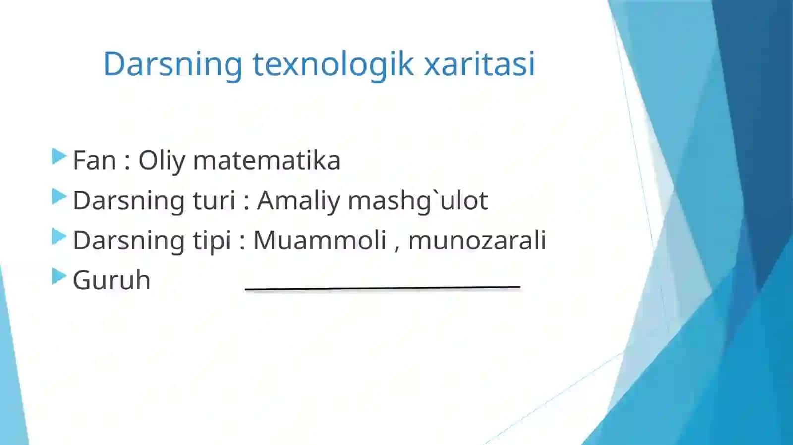 Matritsalar ustida amallar. Teskari matritsani topish. Matritsa rangini aniqlash 2