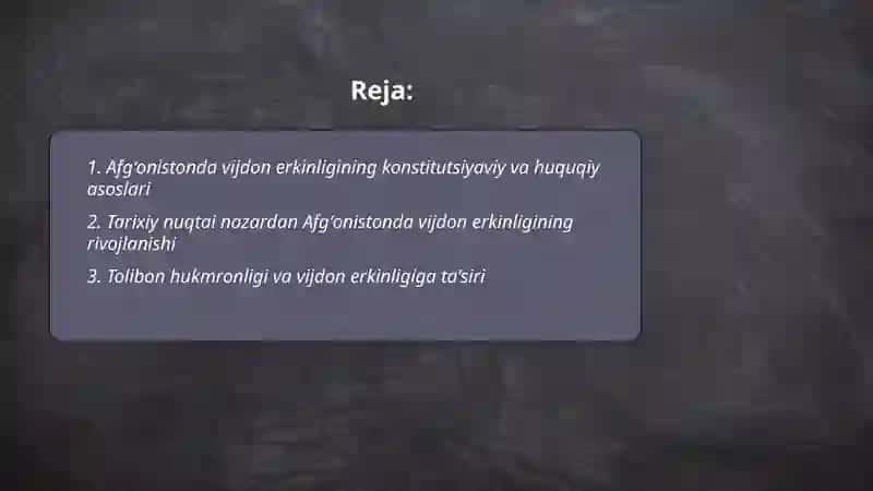 Afgʻonistonda vijdon erkinligi 2