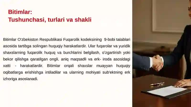 Bitimlar (Fuqarolik va Ishonchnoma) 2