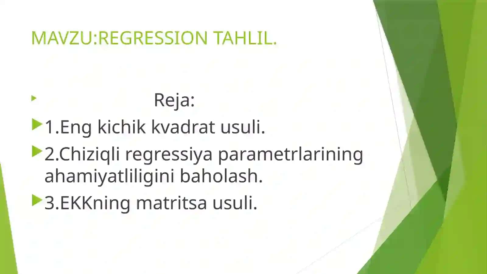 Amaliy ekonometrika 2
