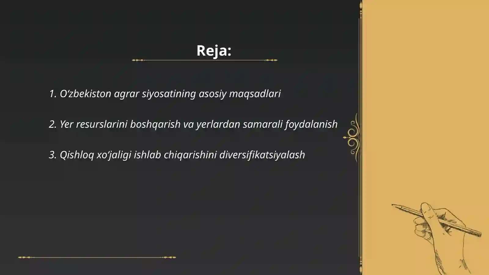 Oʻzbekistonning agrar siyosati 2