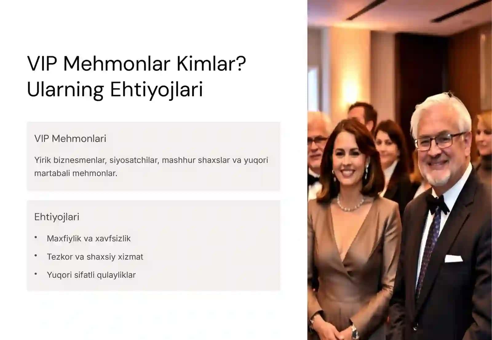 VIP Mehmonlarga Xizmat Ko'rsatish 2