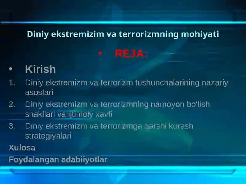 Diniy ekstremizim va terrorizmning mohiyati 2
