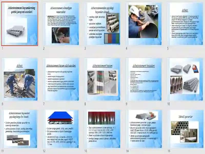 Asbestostement buyumlarning qotish jarayoni asoslari 2