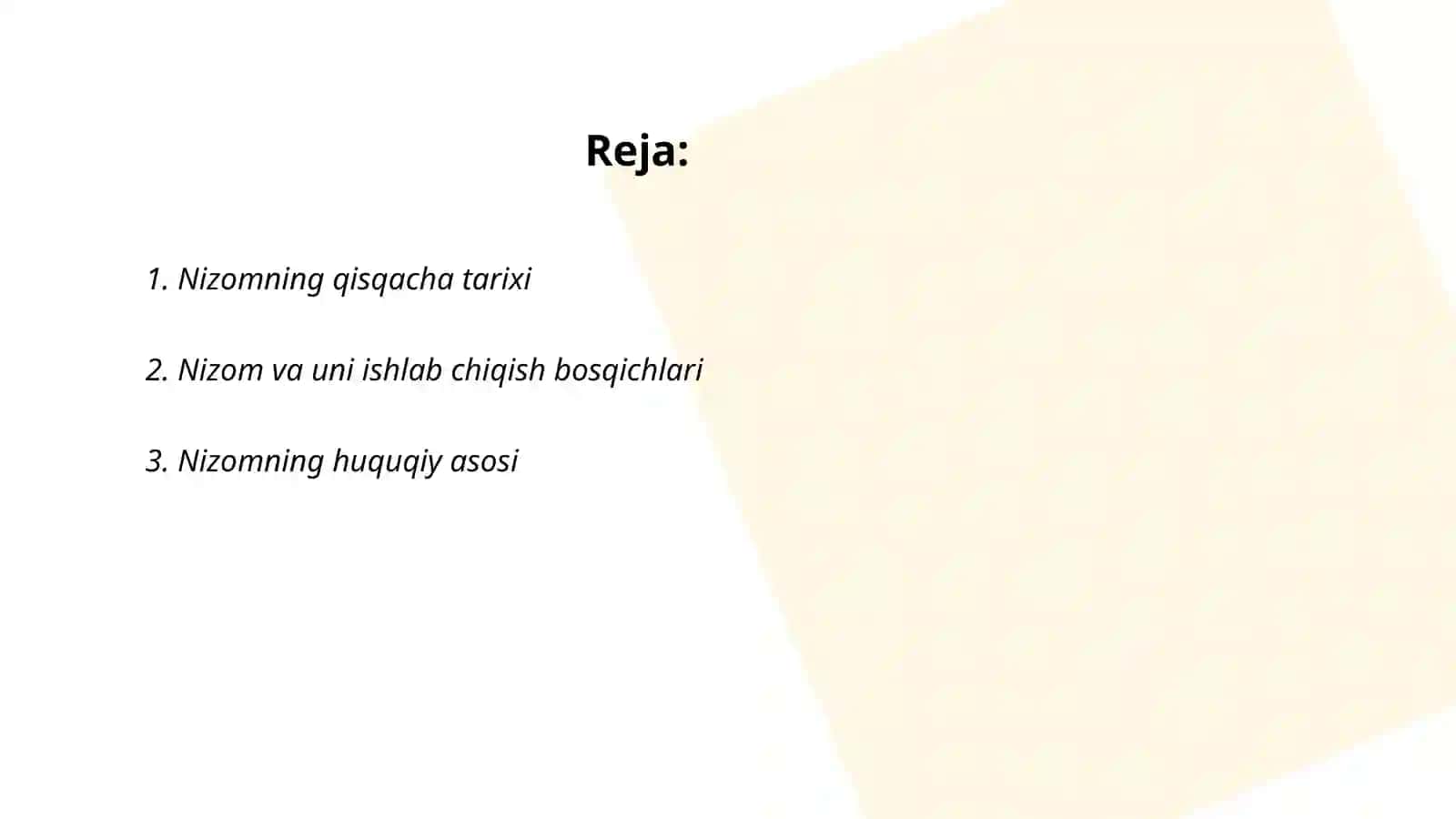 Nizom mavzusida taqdimot 2