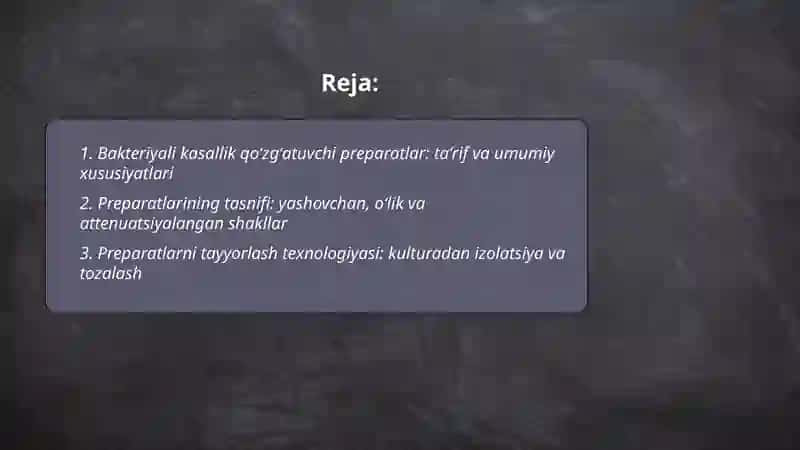 Bakteriyali kasallik qoʻzgʻatuvchi preparatlar 2