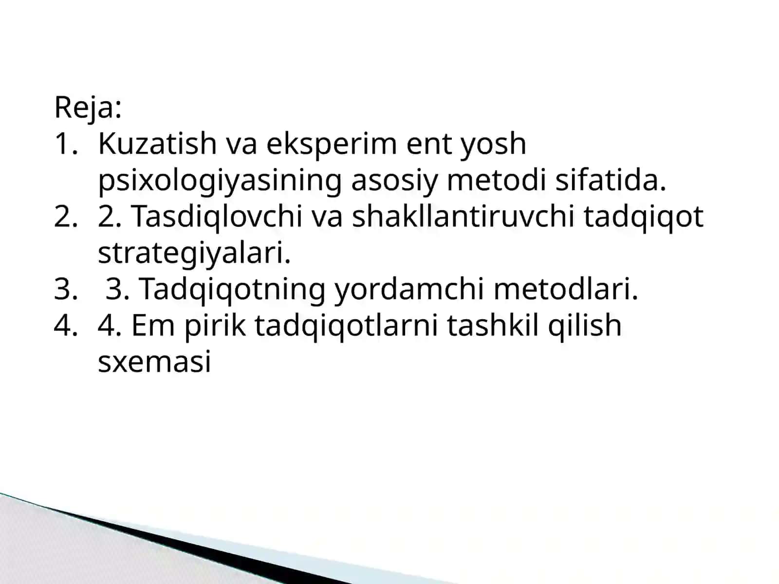 YOSH PSIXOLOGIYASINING TADQIQOT METODLARI 2