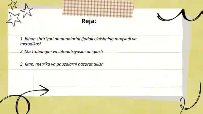 Jahon sheʼriyati namunalarini ifodali oʻqish 2