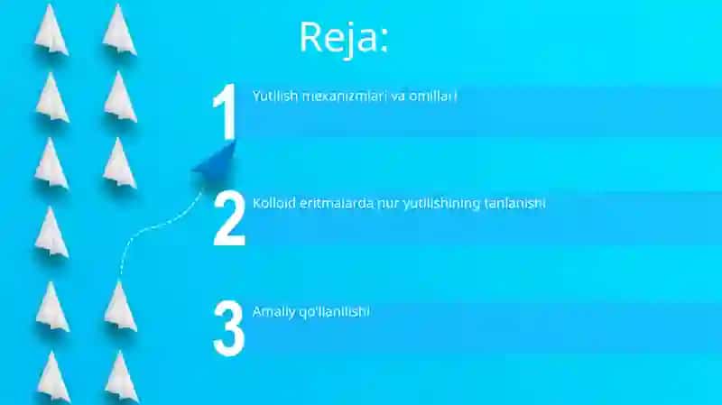 Kolloid eritmalarga yorug'lik nurining tanlanib yutulish xodisasi 2