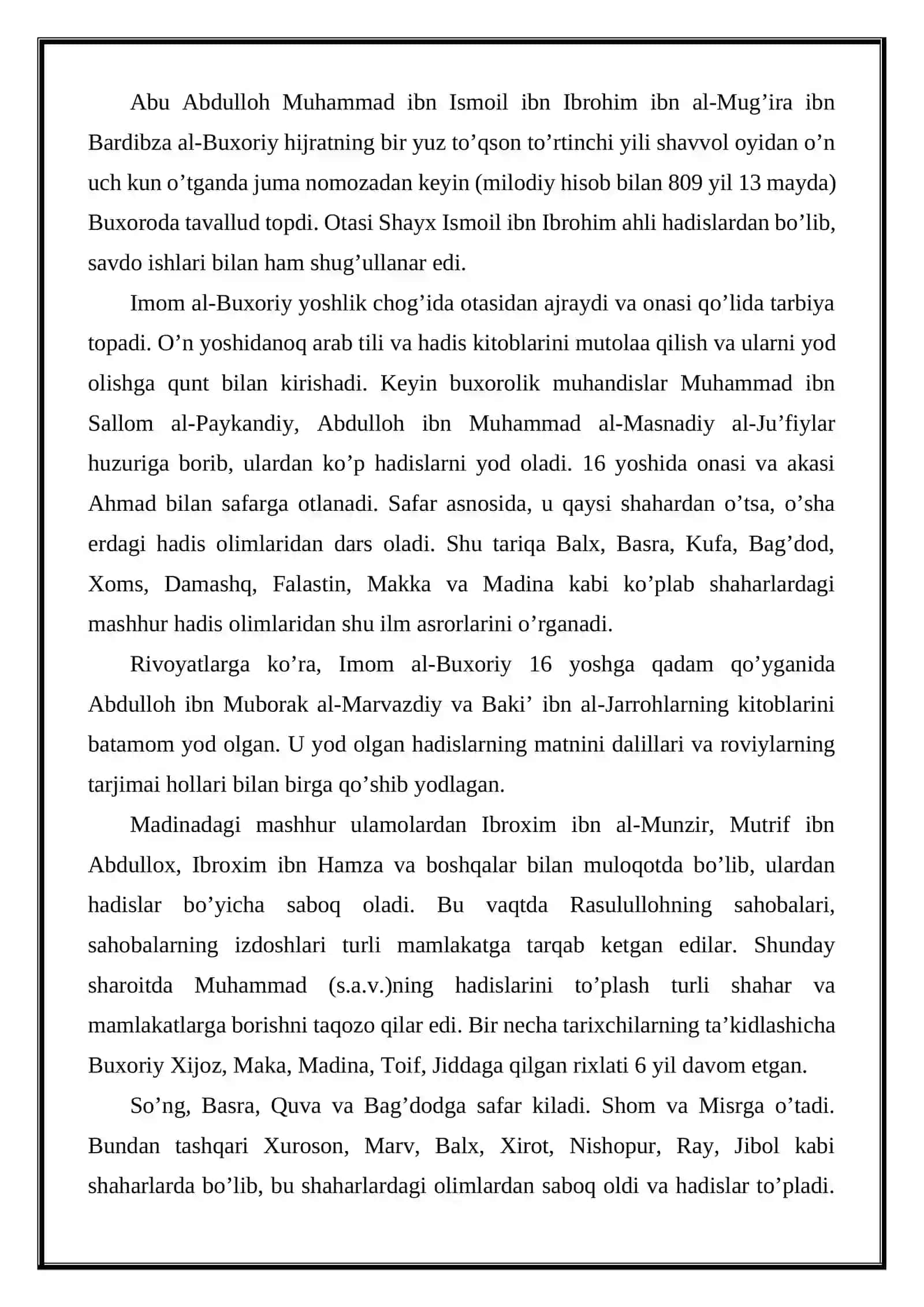 IMOM ISMOIL AL-BUXORIYNING PEDAGOGIK QARASHLARI 2