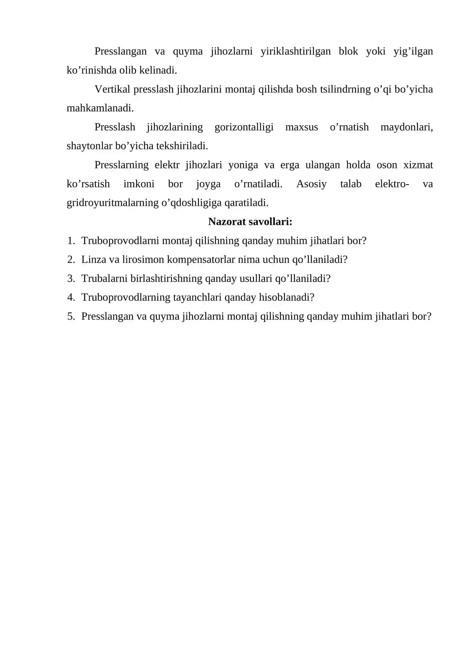 TRUBОPRОVОDLАRNI O’RNАTISH. 2