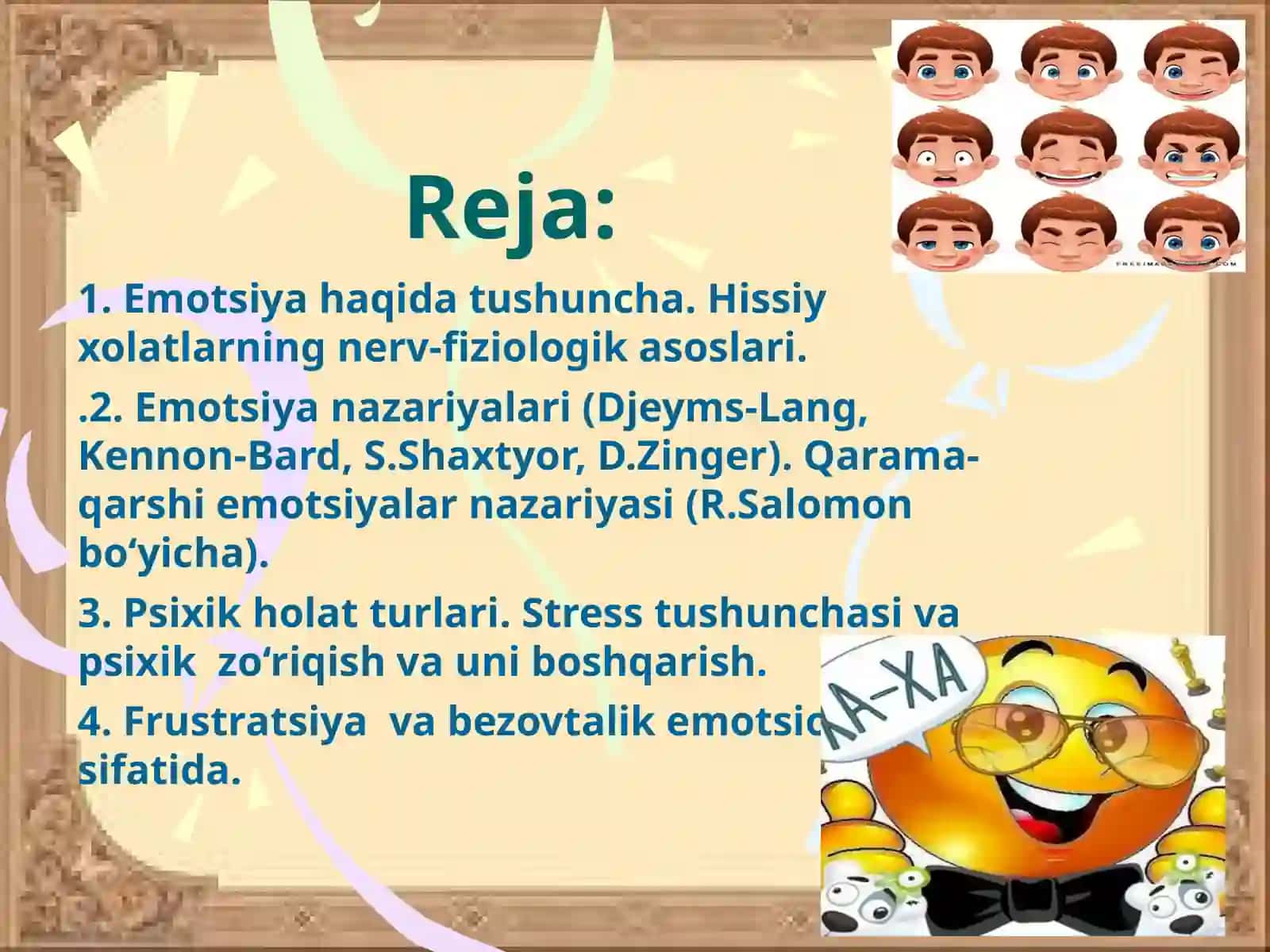 Har xil emotsiyalar va hissiyotlarning ta’rifi 2