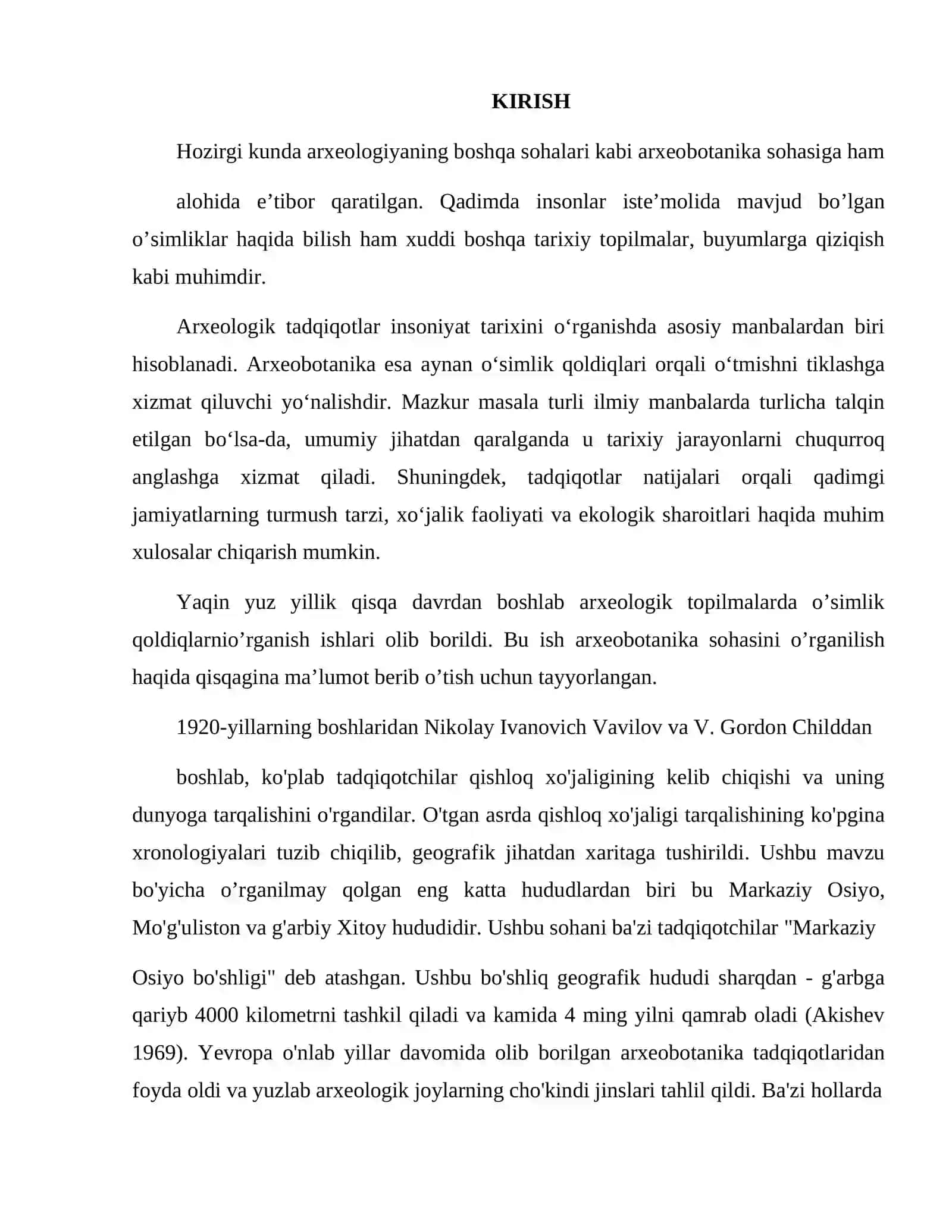 ARXEOLOGIK TADQIQOTLARDA ARXEOBOTANIKA 2