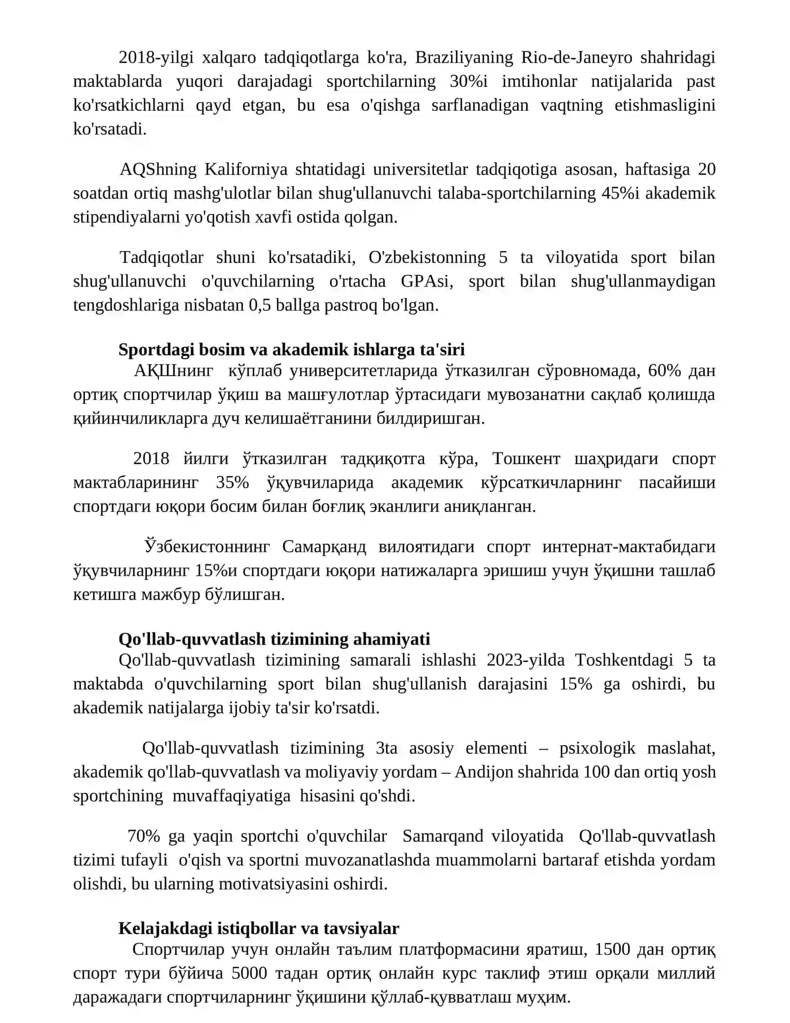 Sport bilan shug'ullanish jarayonida tarbiyaviy masalalar 2