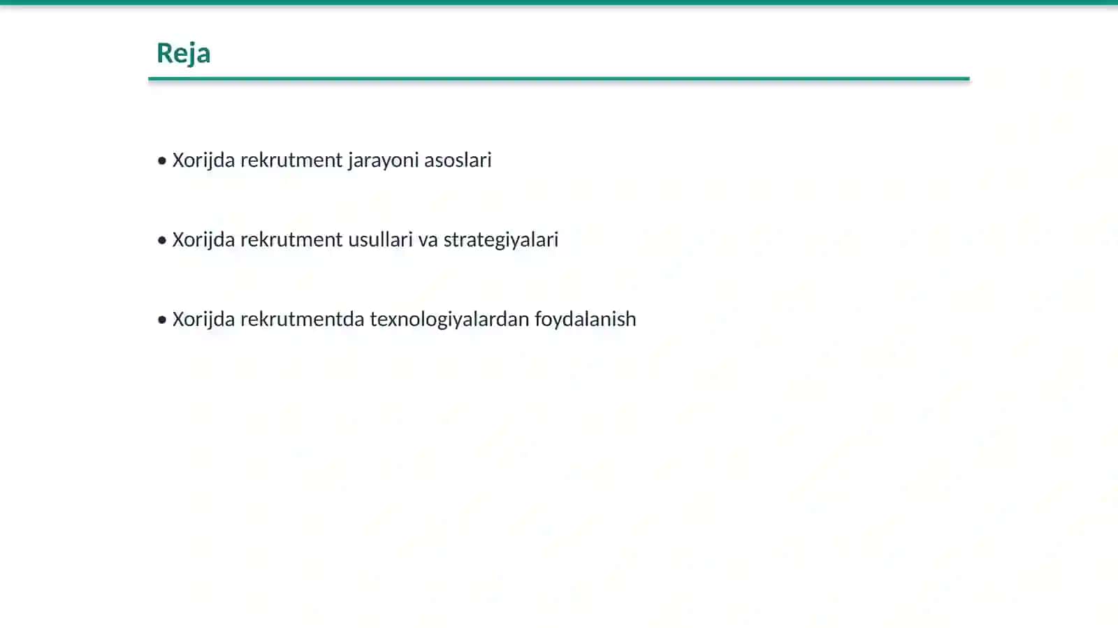 Xorijda rekrutment tajribalari 2