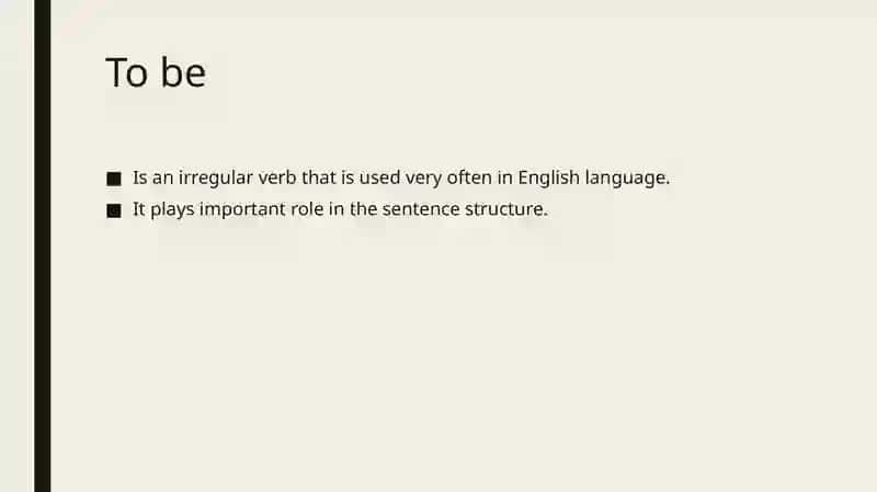 The verb "To be" 2