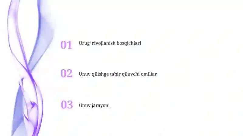 Urugʻ rivojlanishi 2