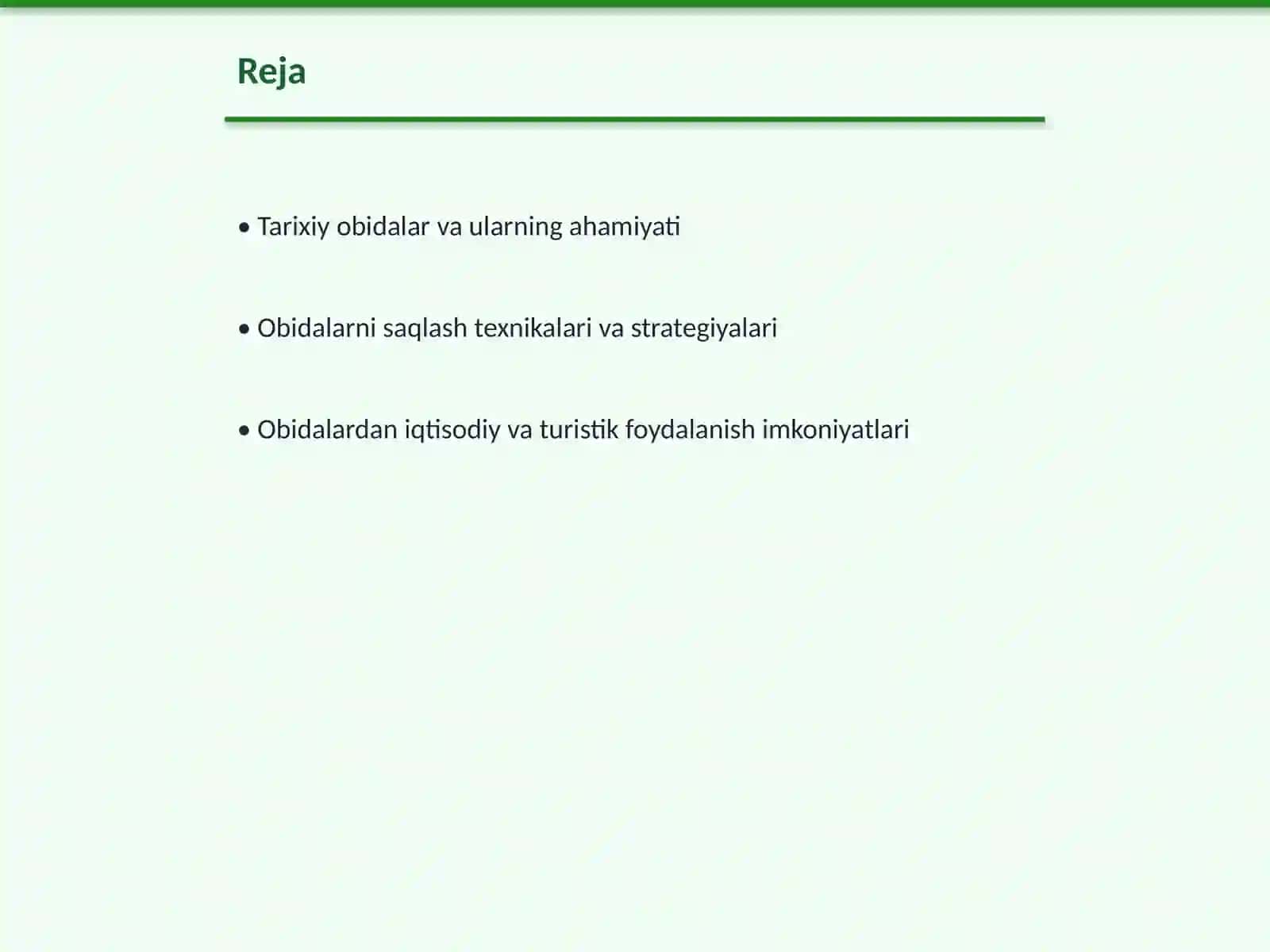 Tarixiy obidalarni saqlash va ulardan foydalanish 2
