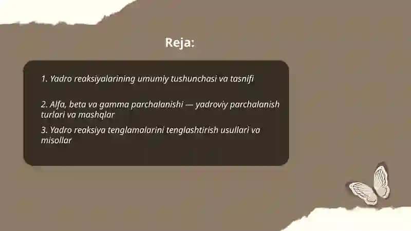 Yadro reaksiyalari va ularga oid mashqlar 2