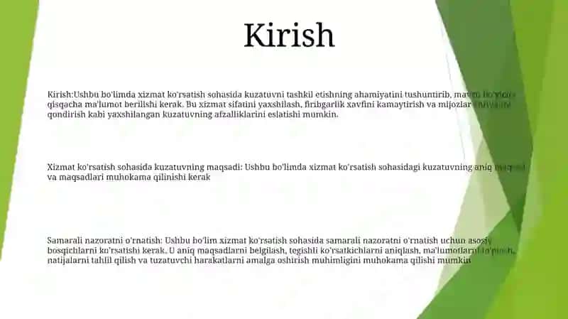 Serves Korxonalarida Rejalashtirishni Tashkil Etish 2