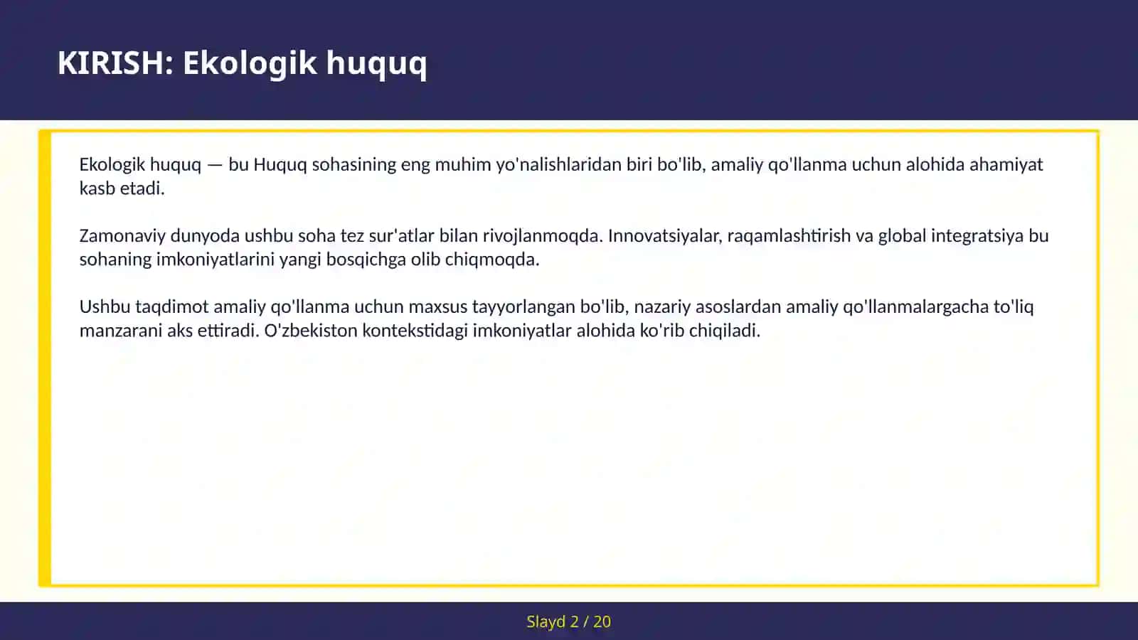 Ekologik huquq 2