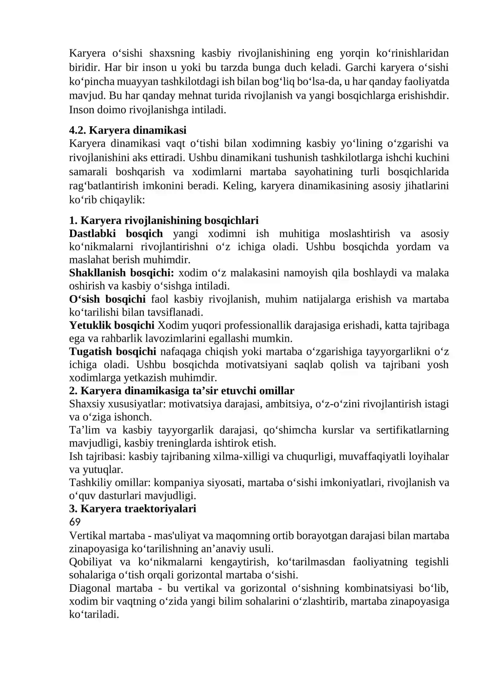 KARYERANING TASHKILIY RIVOJLANISHI 2