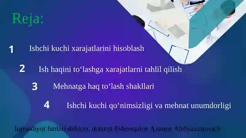 Mehnat xarajatlari hisobi 2