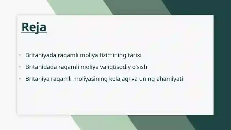 Britaniyadaraqamli moliyani rivojlanishi va o'rni 2