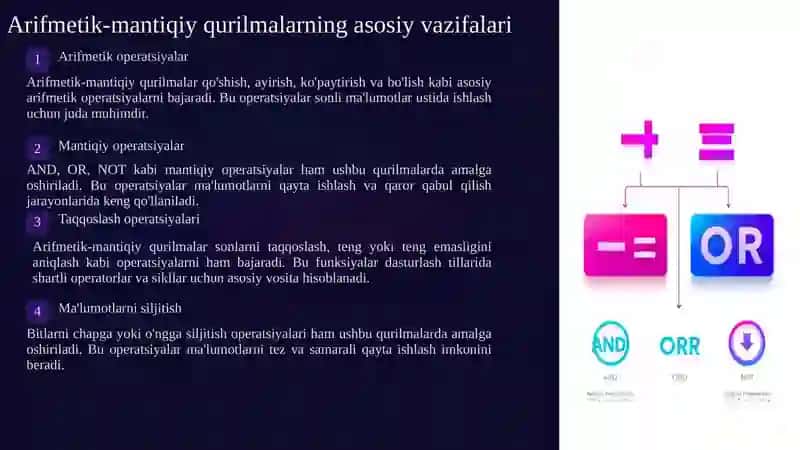 Arifmetik-mantiqiy qurilmalar 2