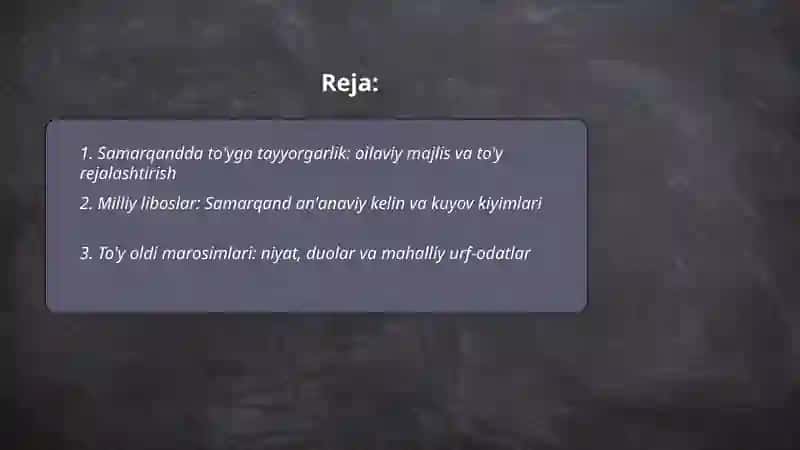 Samarqandda to'yga tayyorgarlik 2