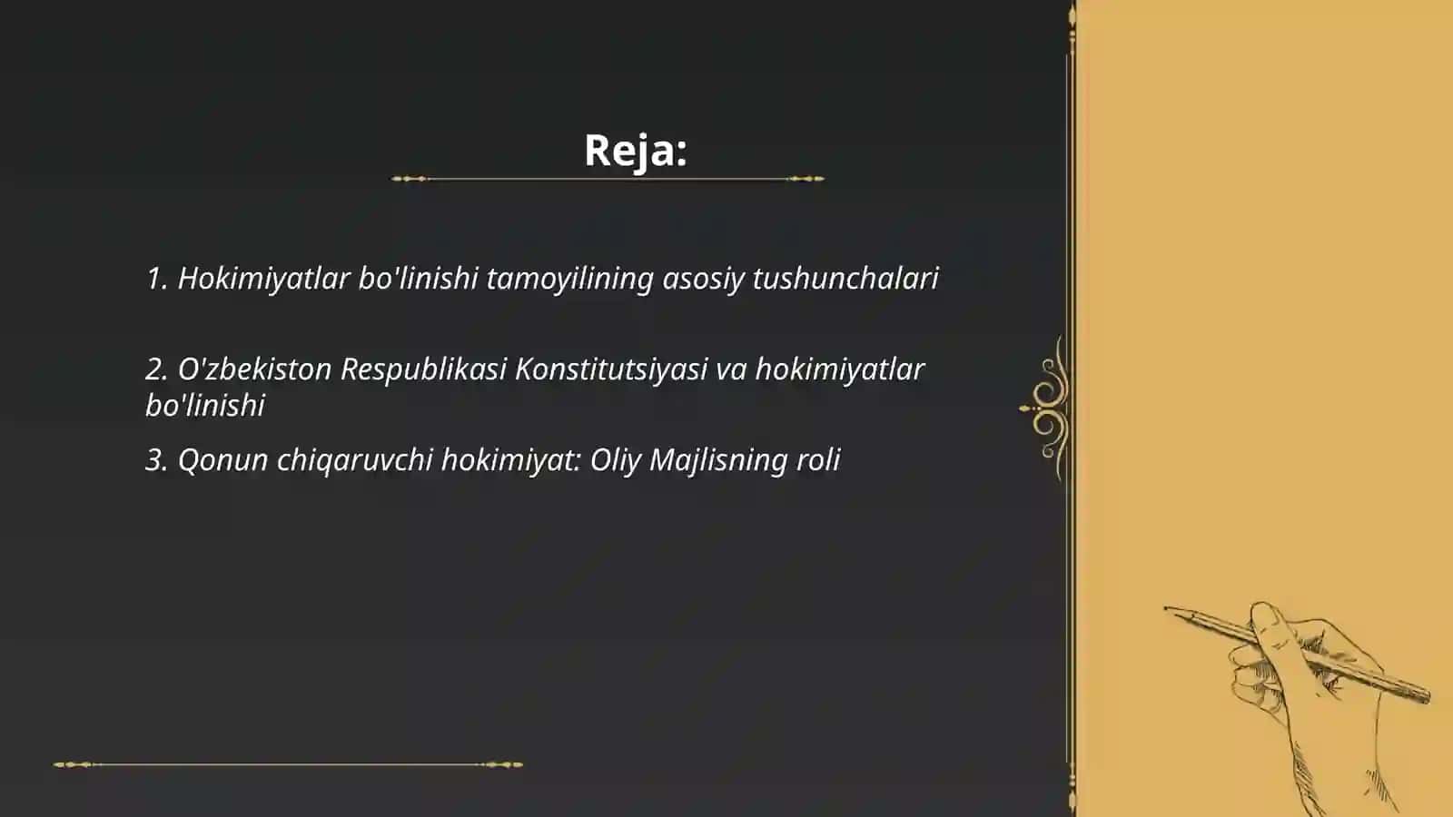 Hokimiyatlar bo'linish tamoyili 2
