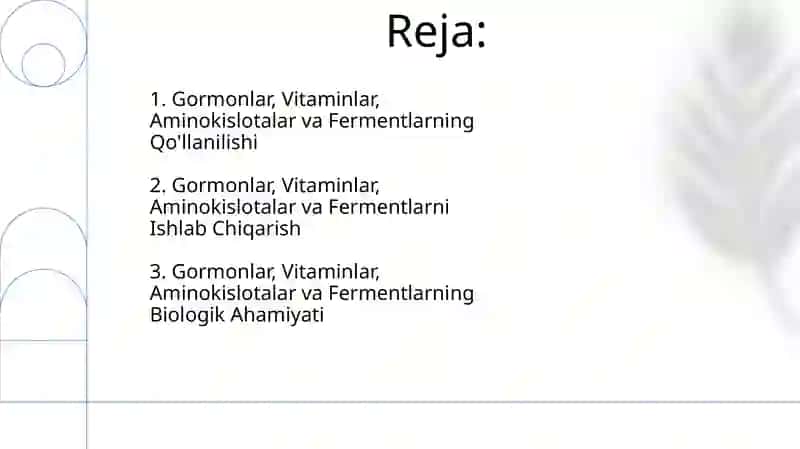 Gormonlar, Vitaminlar, Aminokislotalar va Fermentlar 2