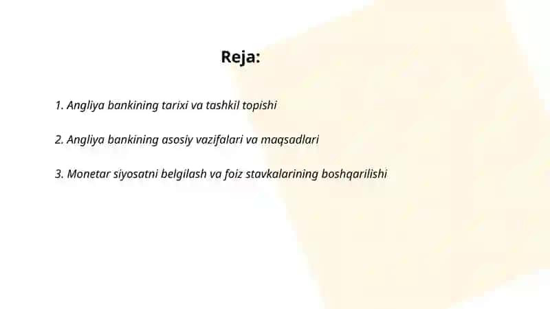 Angliya banki va uning o‘ziga xos xususiyatlari 2