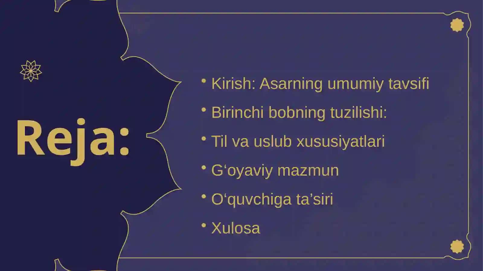 “Hibatul-haqoyiq”ning birinchi bobi 2