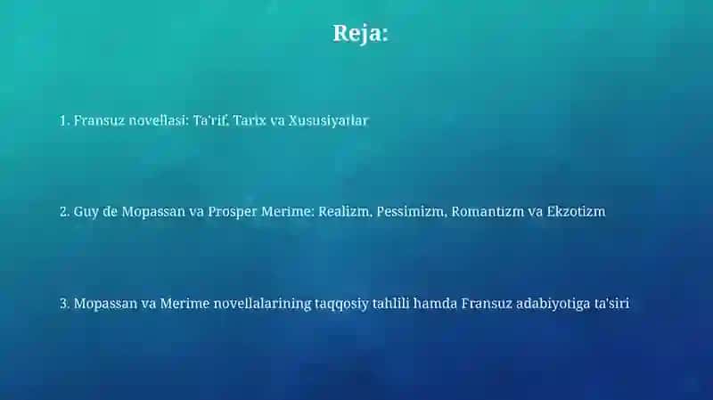 Fransuz novellasi: Ta'rif, Tarix va Xususiyatlar 2