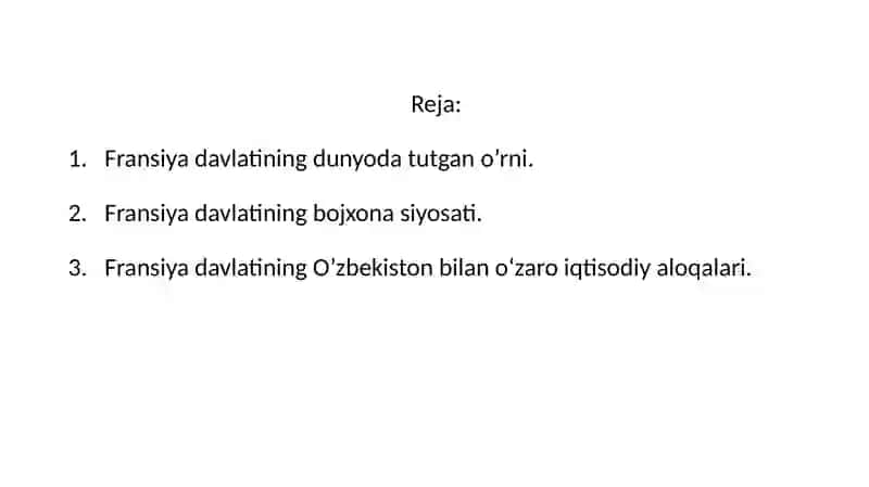 FRANSIYA DAVLATI BOJXONA SIYOSATI 2