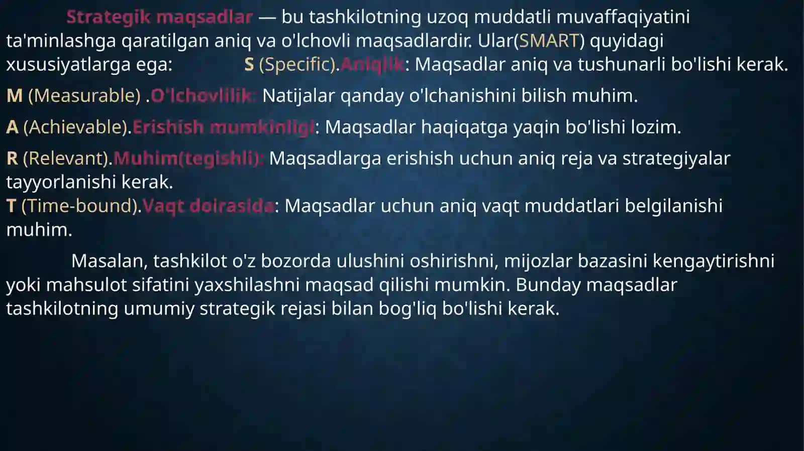 Strategik Maqsadlar va vizyon 2