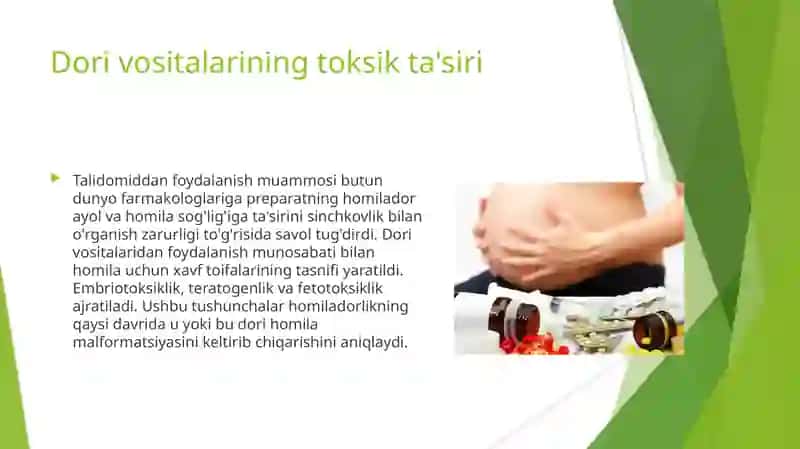 Dori Vositalarining Homilaga Ta’siri 2