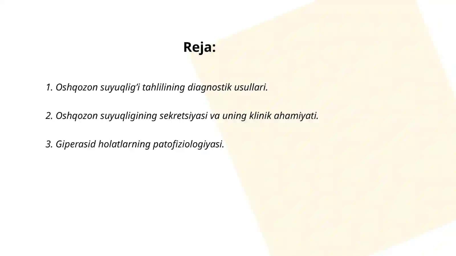 Oshqozon suyuqlig’i tashxisining klinik ahamiyati 2