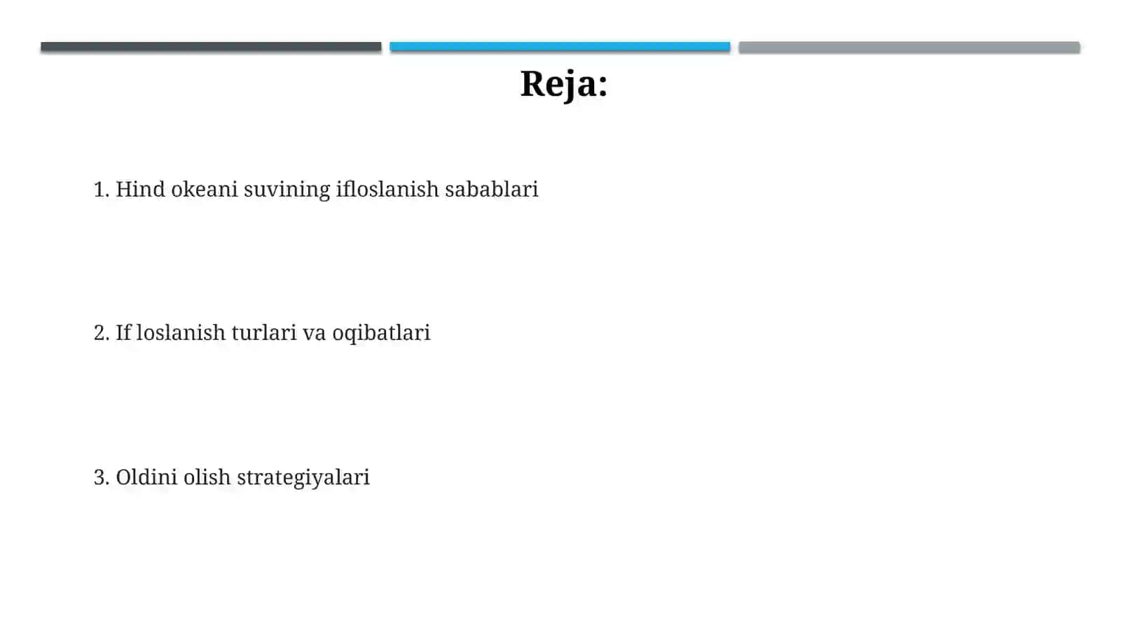 Hind okeanini suvining ifloslanishi va uni oldini olish masalalarini koʻrib chiqish 2