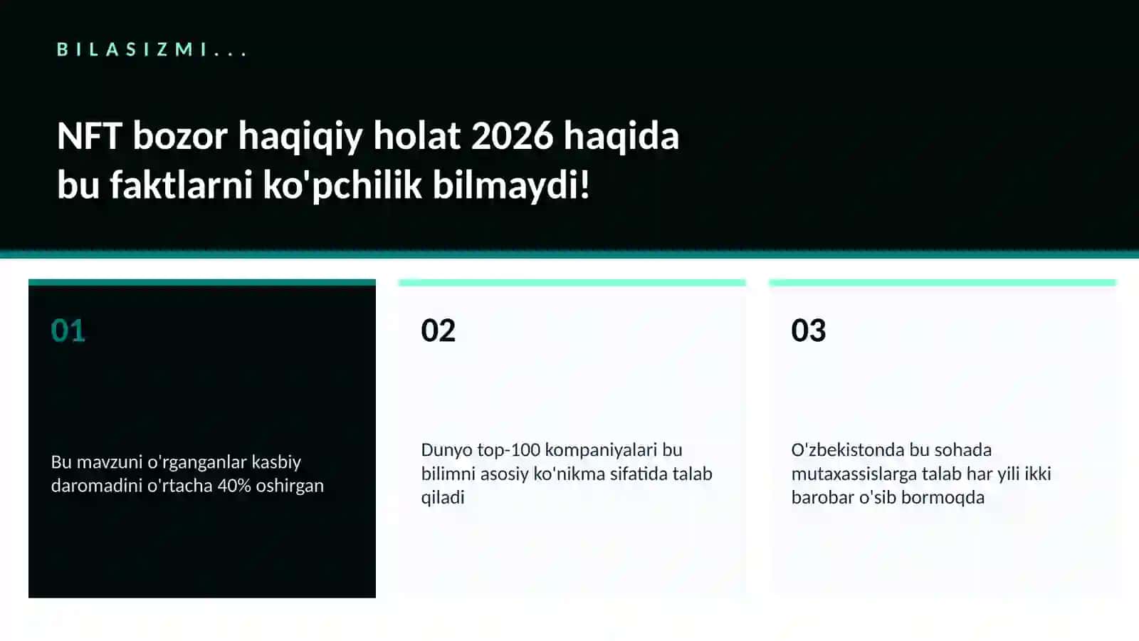 NFT bozor haqiqiy holat 2026 2