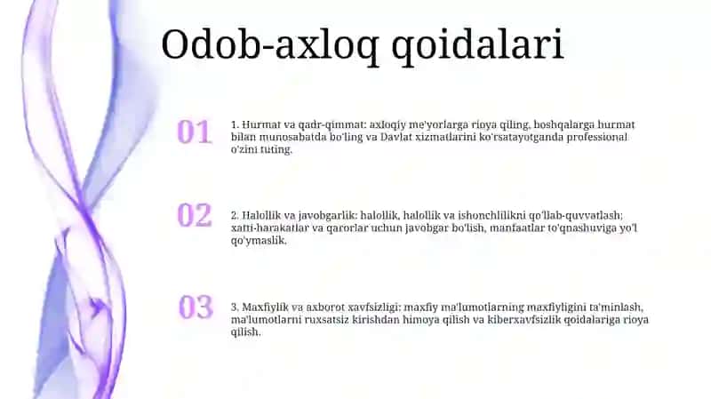 Davlat Xizmatchilarining Odob-Axloq Qoidalari 2