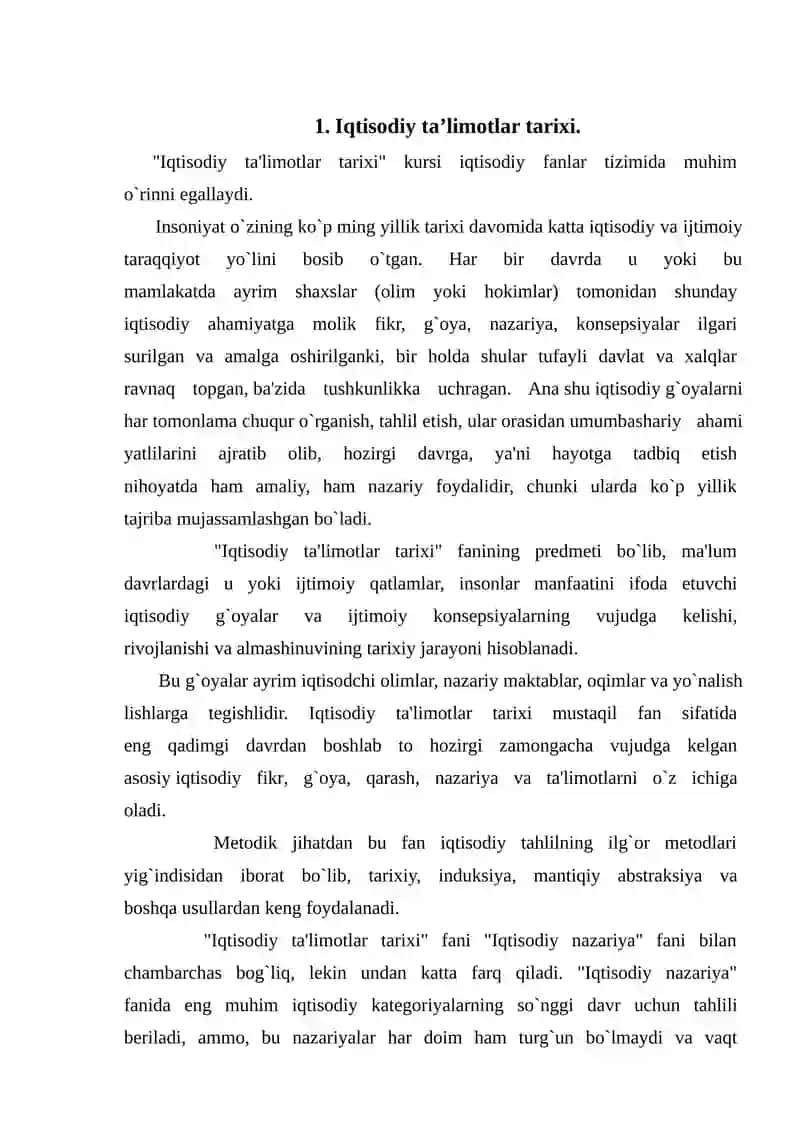 Iqtisodiy ta’limotlar tarixi 2