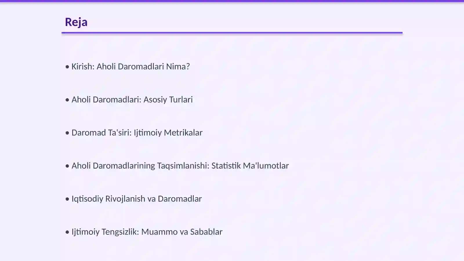 Aholining Daromadlari va Ularning Taqsimlanishi 2