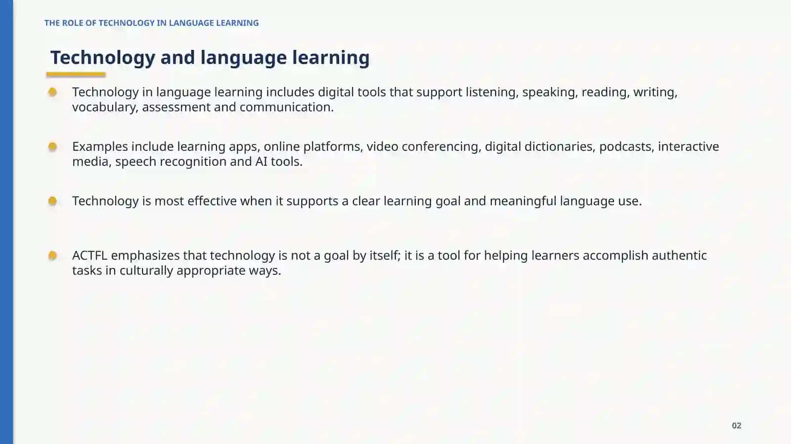 THE ROLE OF TECHNOLOGY IN LANGUAGE LEARNING 2